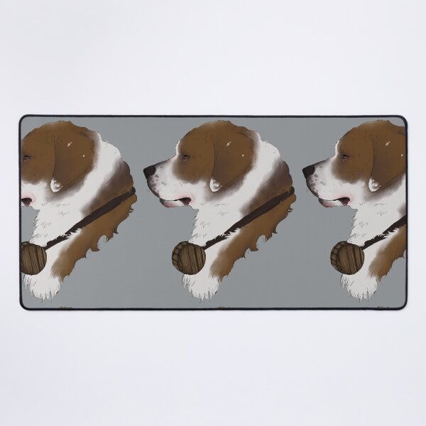 Item preview, Saint Bernard with a barrel on grey designed and sold by GnomelyDragon.