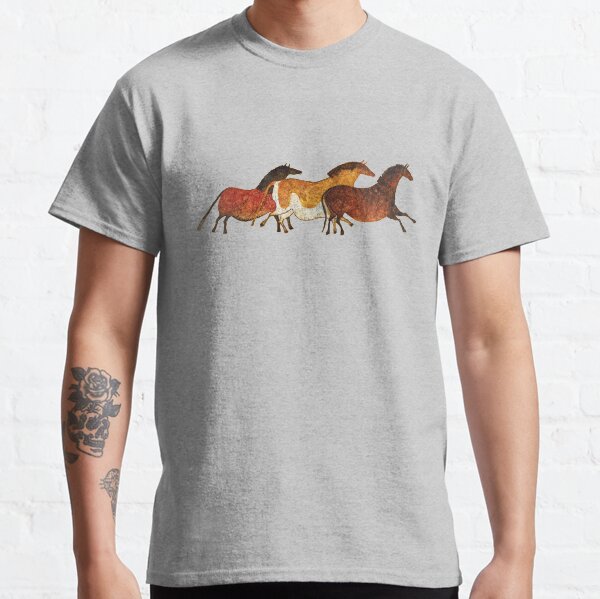 Cave Horses in Beige Classic T-Shirt