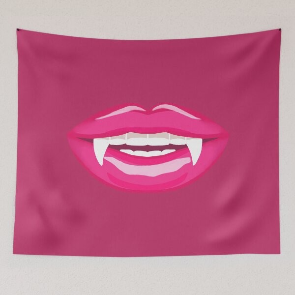 Item preview, Toothy Vampire Fang Smile Pink Blue Green Lips designed and sold by ViewerEqualsPhoton.