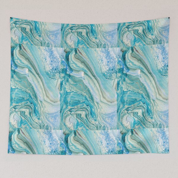 Item preview, Turquoise Blue Green Liquid Marble  designed and sold by newburyboutique.