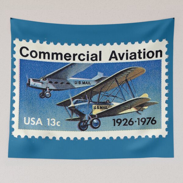 Item preview, Commercial Aviation Postage Stamp, US Postage 13 cents , 50th Anniversary of Commercial Aviation Stamp, Biplanes designed and sold by Nostrathomas66.