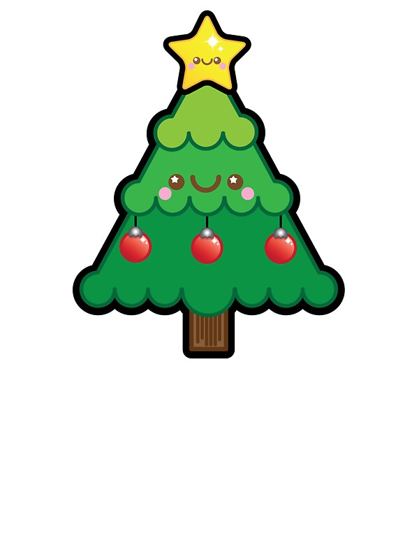 quot cute kawaii christmas tree quot stickers by ladypixelle quot cute kawaii christmas tree quot stickers by ladypixelle