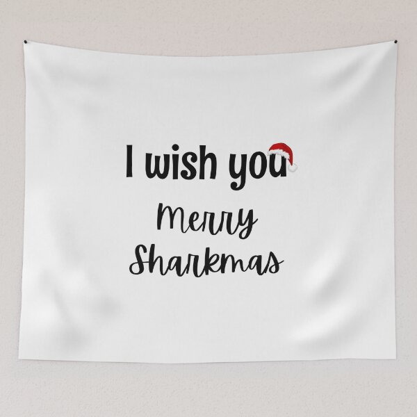 Item preview, I wish you Merry Sharkmas designed and sold by ArtistryPrint.
