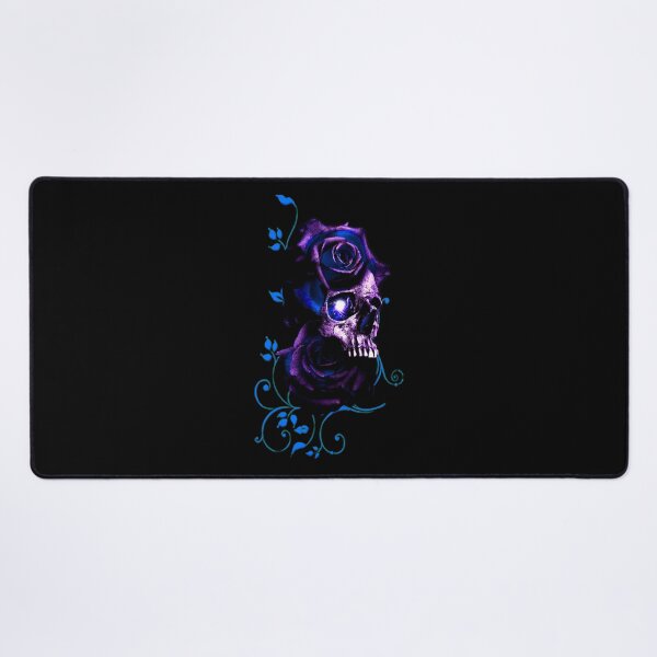 Item preview, Blue  Fire  Skull with Black and Blue Roses designed and sold by Gothic Fantasy.