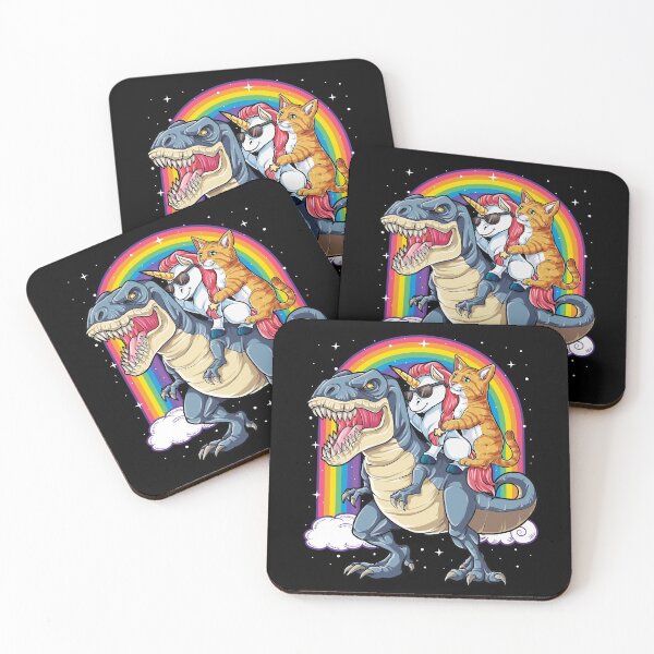 Item preview, Cat Unicorn Dinosaur T-rex Kitty Kitten Rainbow designed and sold by LiqueGifts.