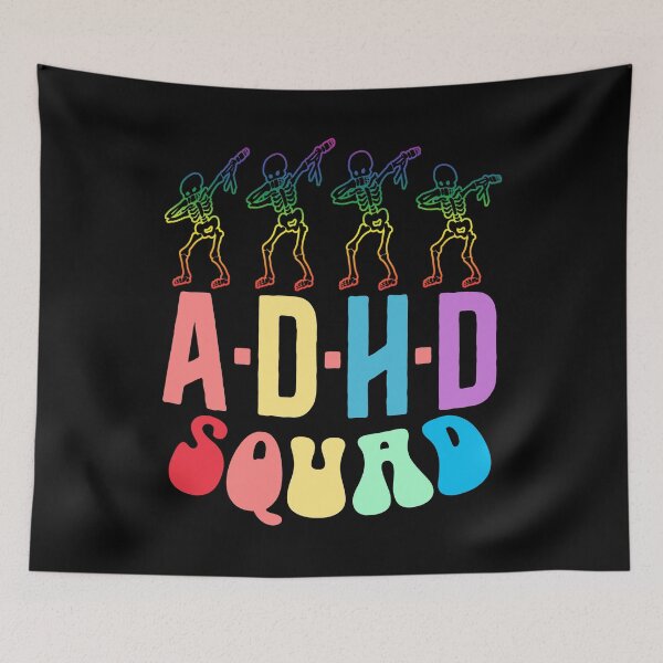 Item preview, ADHD Squad Skeleton Dab Team Funny Colorful designed and sold by Dolphin Graphic.
