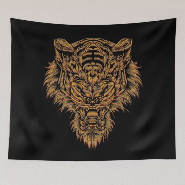 Item preview, Gold Orange Tiger Head designed and sold by hockeng.