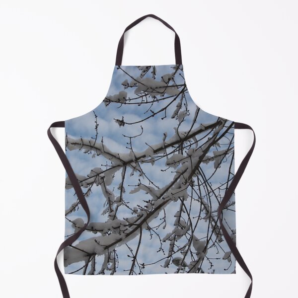 Item preview, Snow Covered Tree Branches Against Pretty Blue Clouded Sky designed and sold by JariHawk.