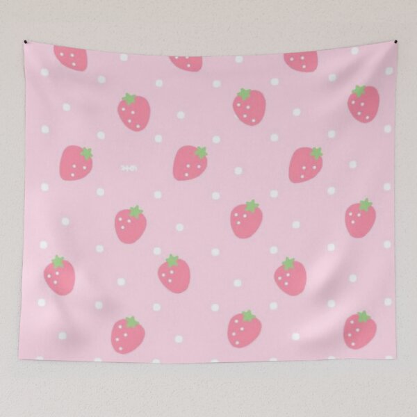 Item preview, Pink strawberry throw blanket designed and sold by Eidorian88.