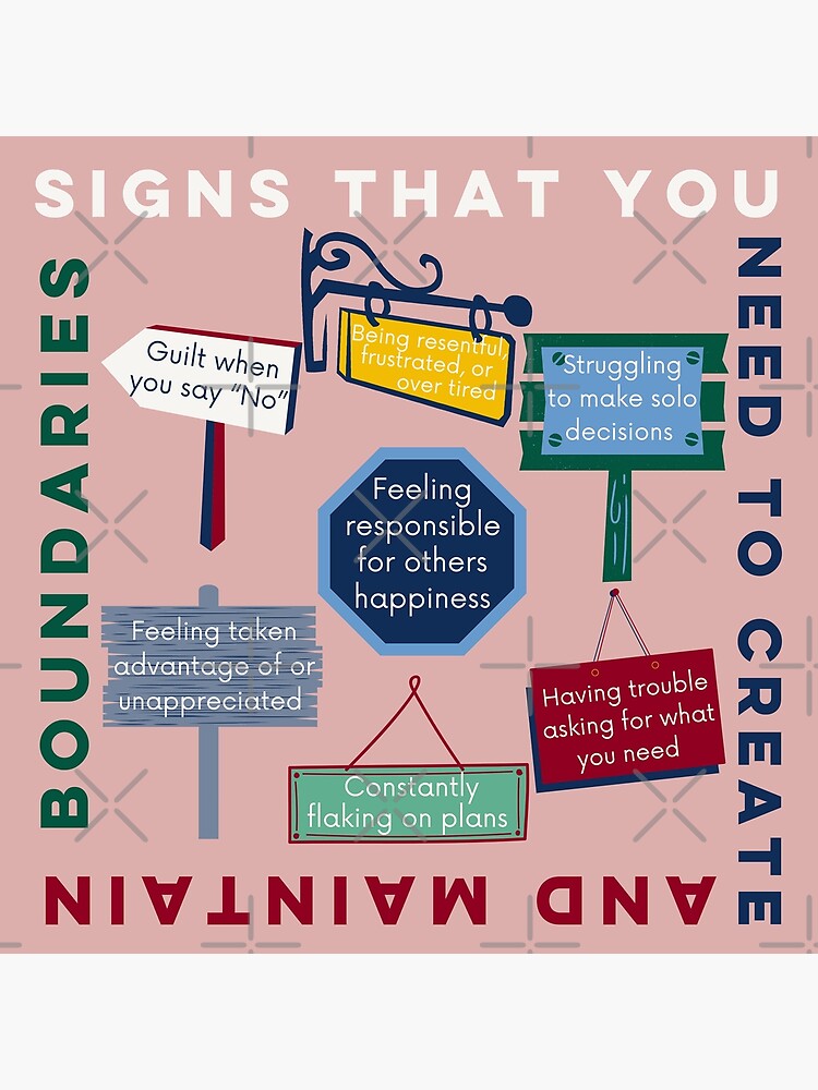 Signs that You Need to Create and Maintain Boundaries Poster for Sale by  Grace Huntley