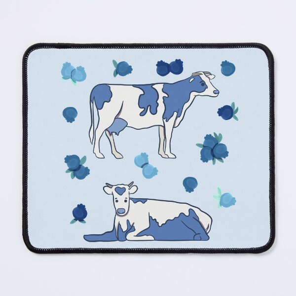 Item preview, Blueberry Cow - Blue and White Animal Illustration Pattern designed and sold by TheRainbowRoom.