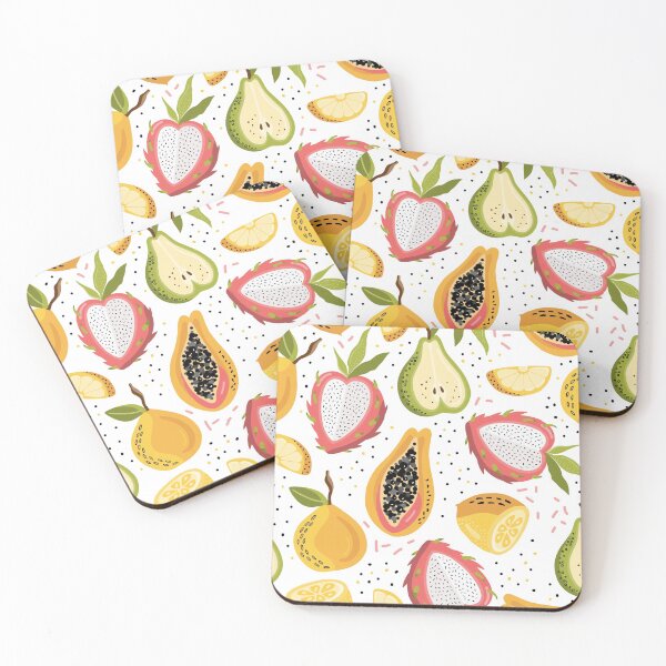 Item preview, Watercolor Dragonfruit Pear Oranges and Lemon Citrus Cute Tropical Fruits  designed and sold by Merchking1.