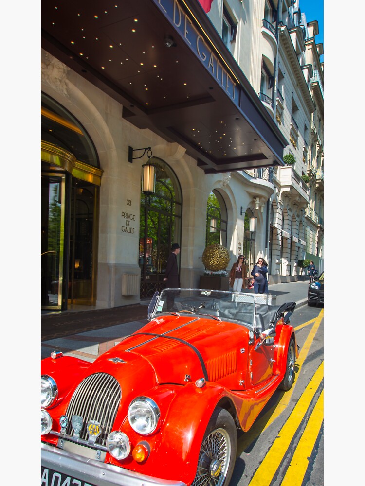 British sports car in Paris street" Sticker for Sale by