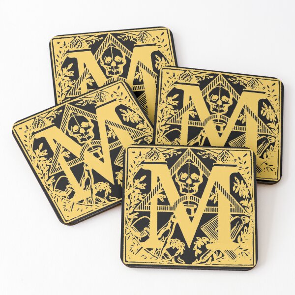 Item preview, Customized letter *M* name initials monogram! Personalized masonic illuminati tarot magic skull font for artists and musicians! designed and sold by Popular-Gifts.