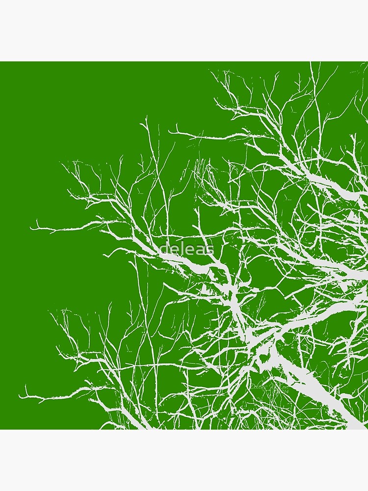 Póster «Rama de árbol verde y blanco 2 verde» de deleas Redbubble