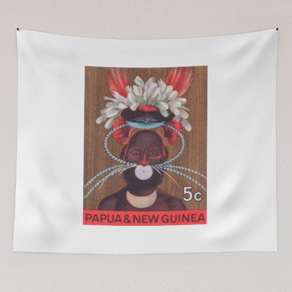 Item preview, 1968 Papua New Guinea Headress 5c Postage Stamp designed and sold by retrographics.