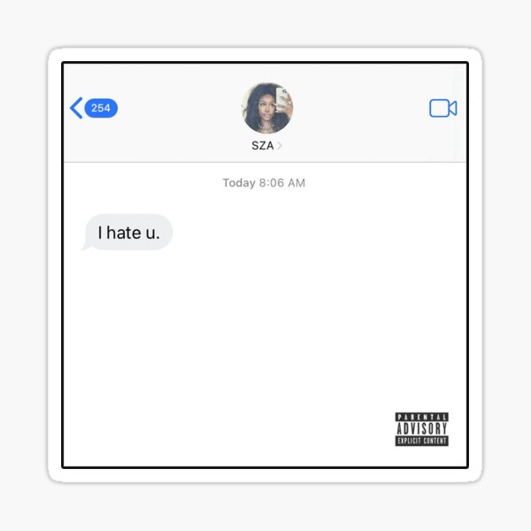 Item preview, I Hate U by Sza designed and sold by quaterhalf-note.
