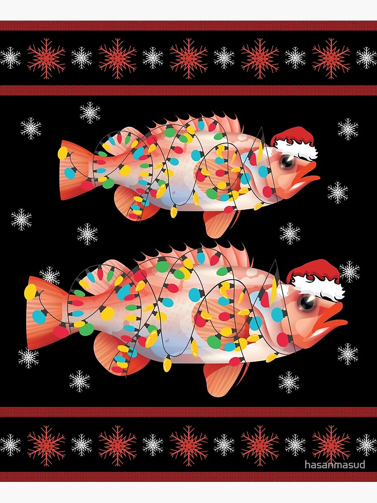 MERRY FISHMAS FISHING FISH CHRISTMAS  Greeting Card for Sale by