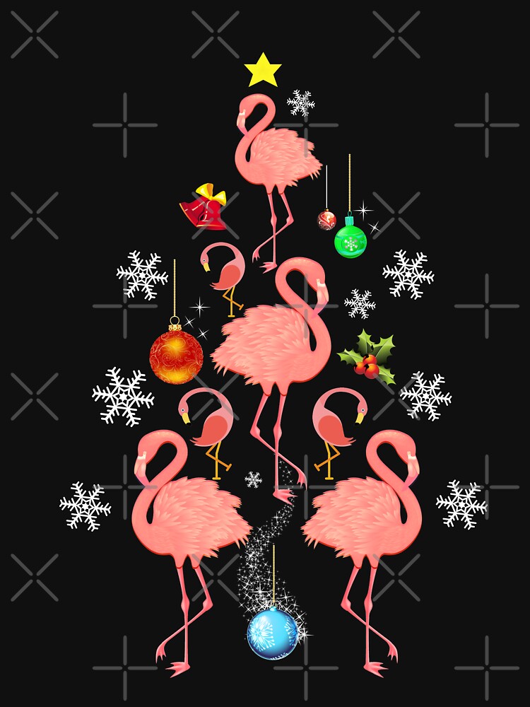 Disover Flamingo Christmas Flocking Flamingo Christmas Tree Classic T-Shirt