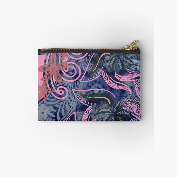 Item preview, Polynesian - Hawaiian - Samoan Blue And Pink Tribal Floral designed and sold by sunnthreads.