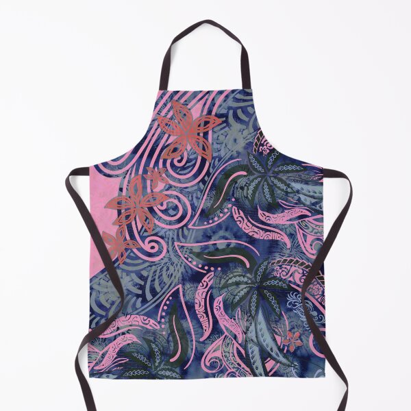 Item preview, Polynesian - Hawaiian - Samoan Blue And Pink Tribal Floral designed and sold by sunnthreads.