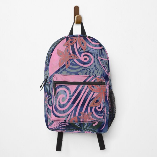Item preview, Polynesian - Hawaiian - Samoan Blue And Pink Tribal Floral designed and sold by sunnthreads.