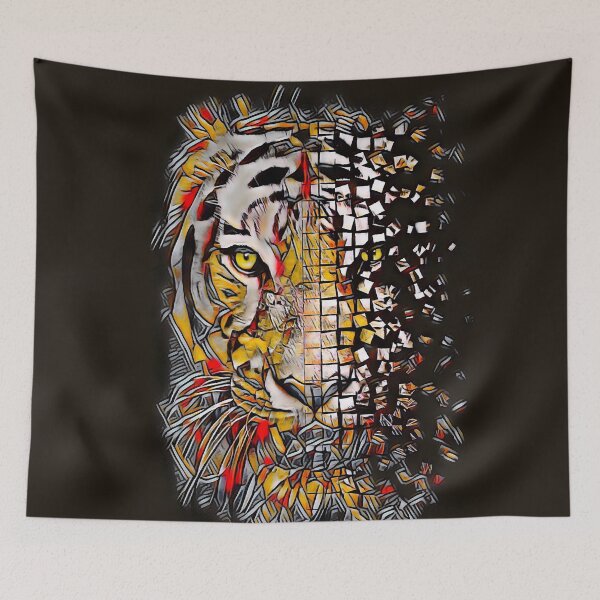 Item preview, Tiger Yellow Eyes Abstract Design designed and sold by Heathermarie321.