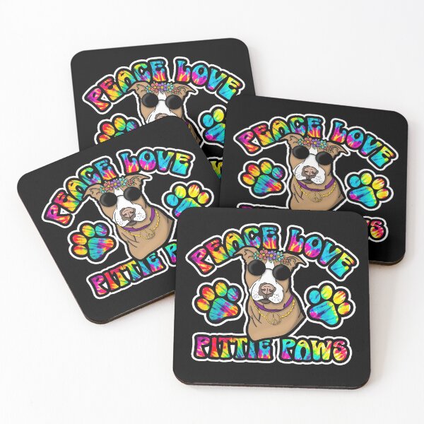 Item preview, Pitbull Lover Peace Love Pittie Paws Cute Tie Dye Hippie Dog  designed and sold by JessieJune.