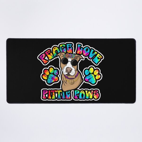 Item preview, Pitbull Lover Peace Love Pittie Paws Cute Tie Dye Hippie Dog designed and sold by JessieJune.