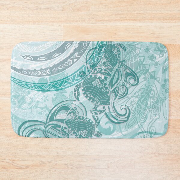 Item preview, Honu tribal verde azulado hawaiano designed and sold by sunnthreads.