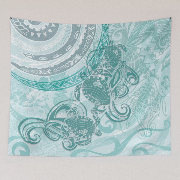 Item preview, Hawaiian Teal Tribal Honu designed and sold by sunnthreads.