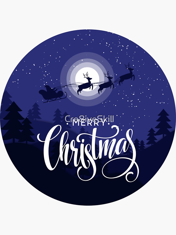"Top Notch Quality Christmas Night Vector " Sticker by Cre8iveSkill