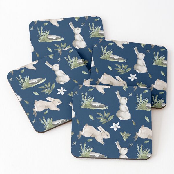 Item preview, Woodland Forest Leaping Rabbits designed and sold by shabzdesigns.