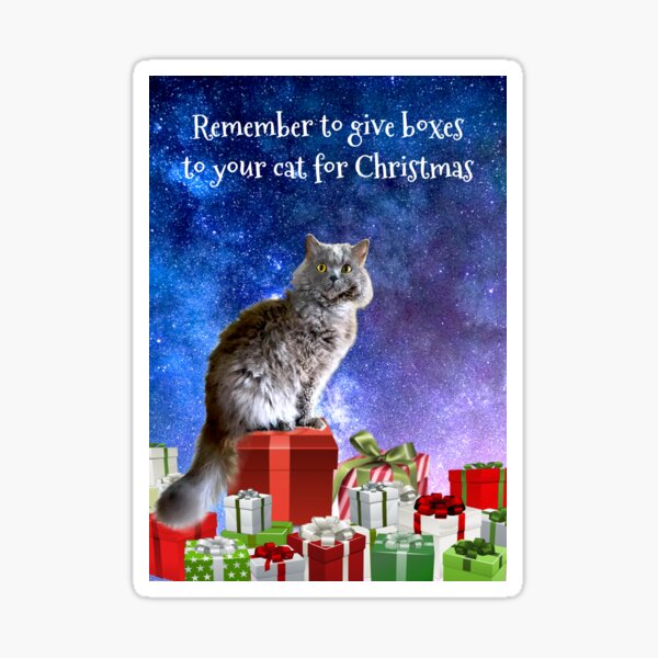 "Cat Boxes For Christmas " Sticker for Sale by kimphomaniac Redbubble