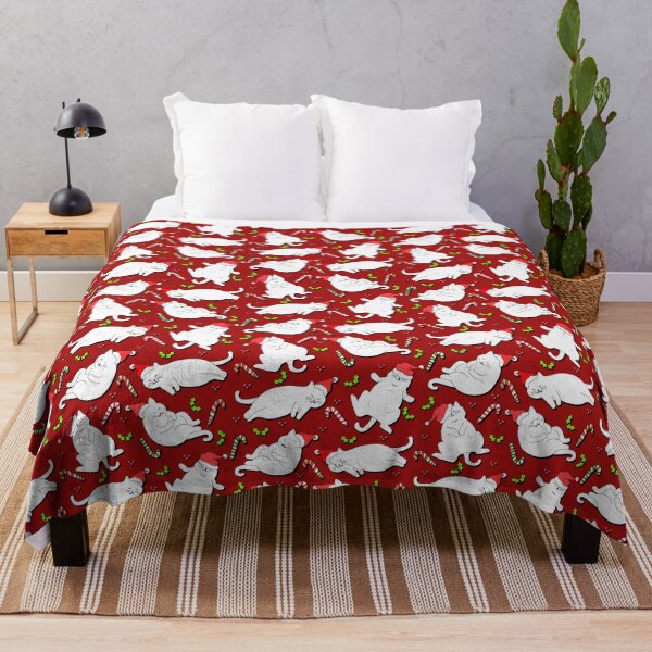 Item preview, Fat Cats in Christmas Hats on red designed and sold by Kelly  Thompson.