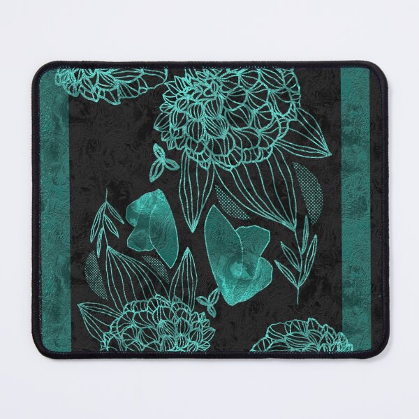 Item preview, torquoise dahlia flower art drawing stripes glitter Black texture  designed and sold by Almarticos.