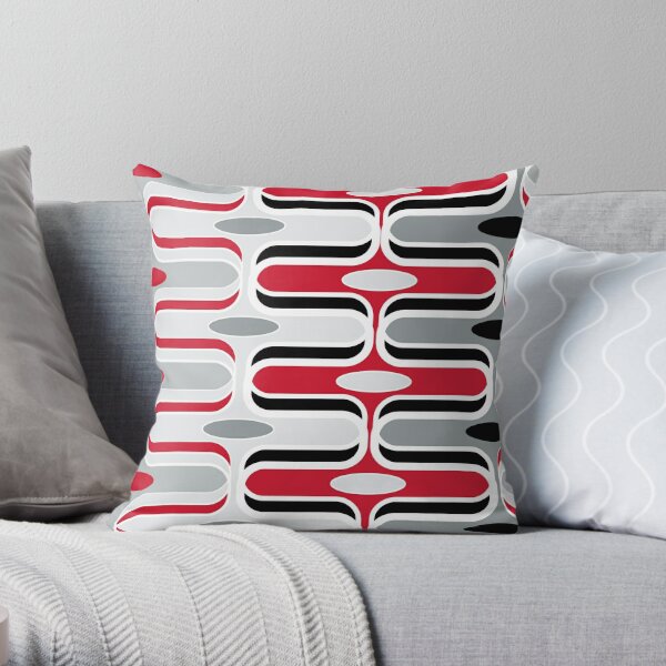 Broyhill Gray & Red Stripe Throw Pillow