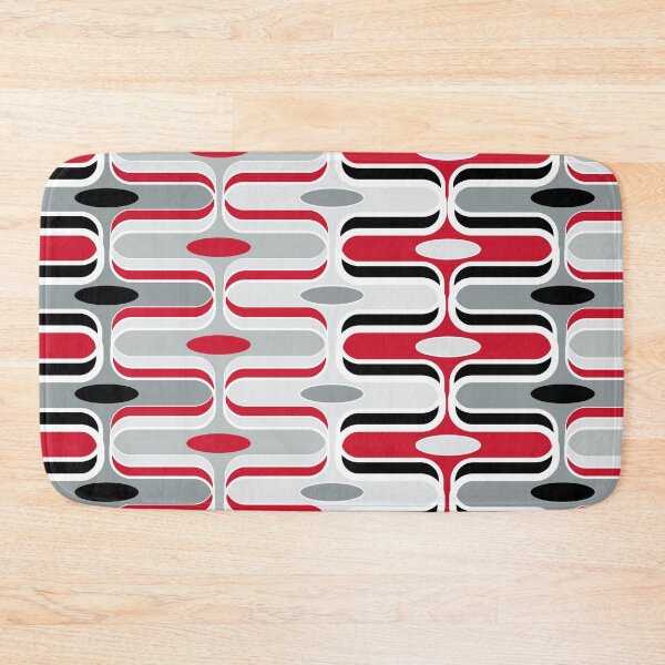 Item preview, Retro Mod Ogee Red And Black Abstract Pod Pattern © fatfatin designed and sold by fatfatin.