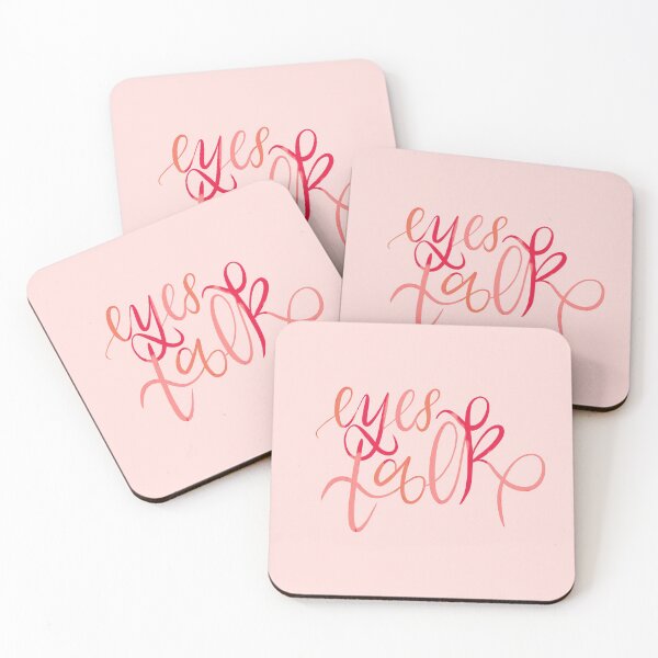 Item preview, Eyes Talk Handlettered Quote in Pink #feddda designed and sold by NAYANA S KUMAR.