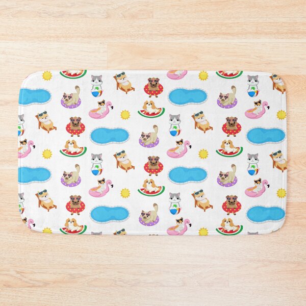 Item preview, Cute Dog Cat Animal Pool Party Summer Kawaii Friends Pets designed and sold by Simplyy  Unique.