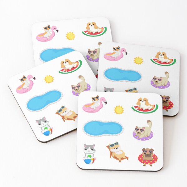 Item preview, Cute Dog Cat Animal Pool Party Summer Kawaii Friends Pets designed and sold by Simplyy  Unique.