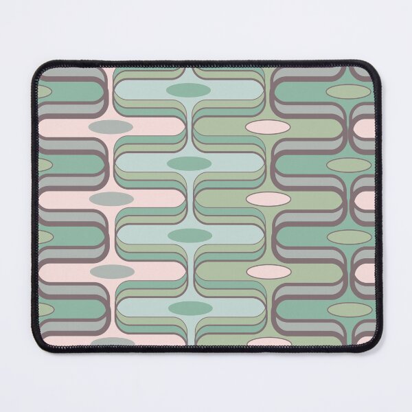 Item preview, Retro Mod Ogee Pastel Pink And Moss Green Abstract Pod Pattern © fatfatin designed and sold by fatfatin.