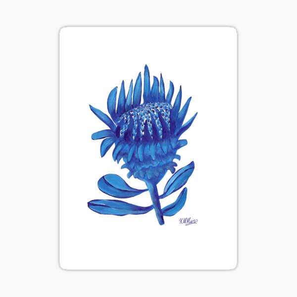 Blue Single Protea Sticker