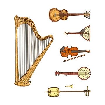 Artwork thumbnail, String Musical Instruments. Sticker Pack by deepfuze