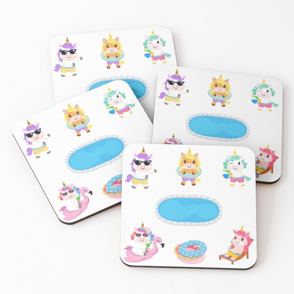 Item preview, Rainbow Unicorn Pool Party Cute Animals Friends Summer  designed and sold by Simplyy  Unique.