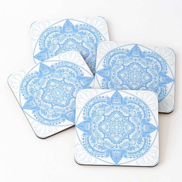Item preview, lotus flower geometric design blue ver. designed and sold by hamsterparent.