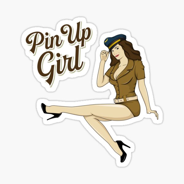 Retro Cute Pin Up Girl Sticker By Renju1902 Redbubble 