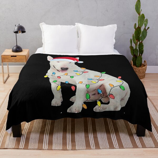 Christmas Bull Terrier Throw Blanket