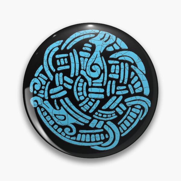 Item preview, Blue Midgard Serpent Viking Saga Nordic Lore Amulet designed and sold by ElJimmo.