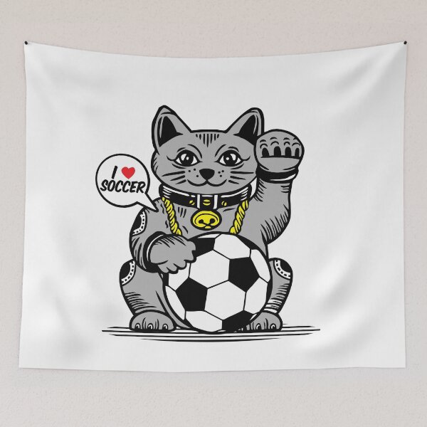 Item preview, LUCKY Maneki Neko I LOVE SOCCER designed and sold by Emil1993.